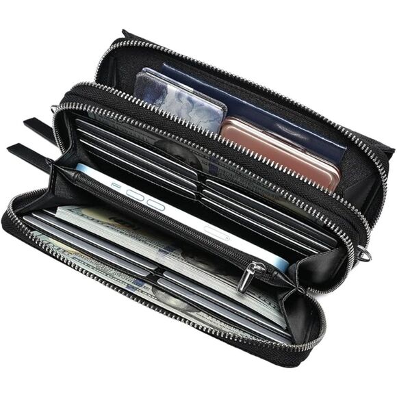 Women Jacquard Black Imported Faux Leather Crossbody With Phone Pocket Bag - Picture 2 of 4